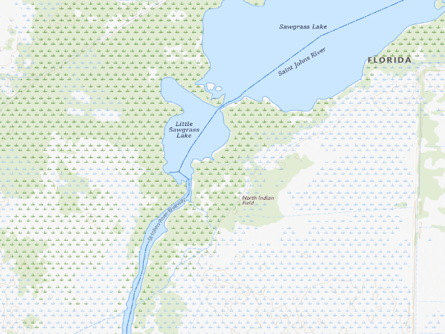 USGS topographic map of East Union Cypress Camp (Three Forks Conservation Area)