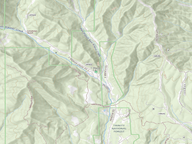 USGS topographic map of East Weaver Cg-F