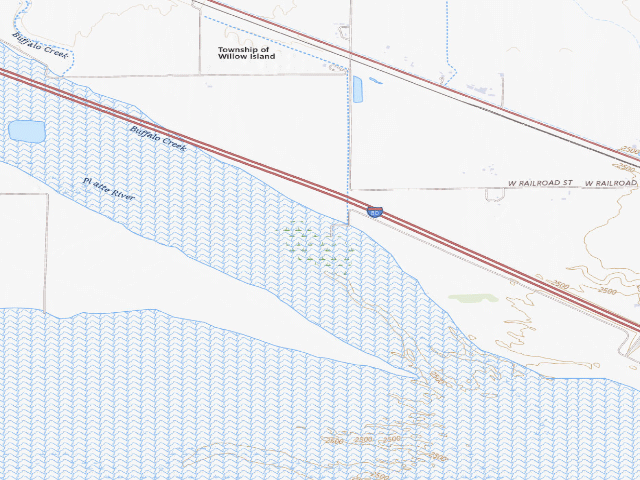 USGS topographic map of East Willow Island WMA