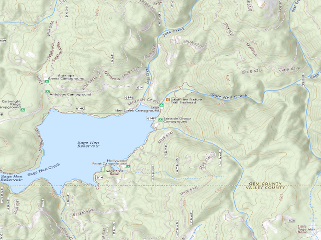 USGS topographic map of Eastside Group Campground