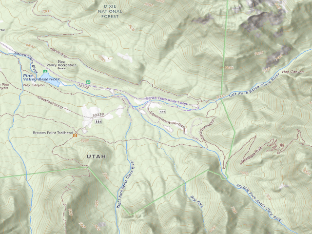 USGS topographic map of Ebenezer Bryce Campground