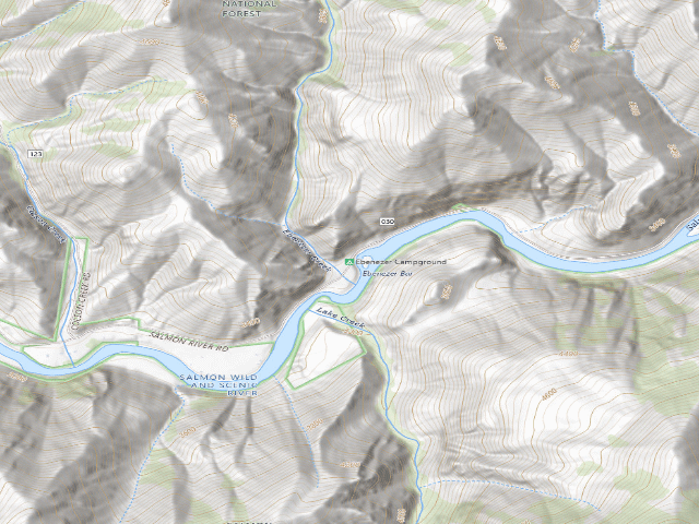USGS topographic map of Ebenezer Campground