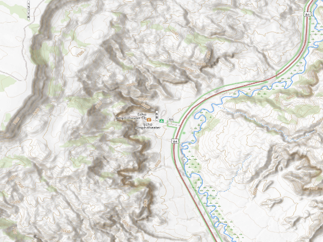 USGS topographic map of Echo Amphitheater