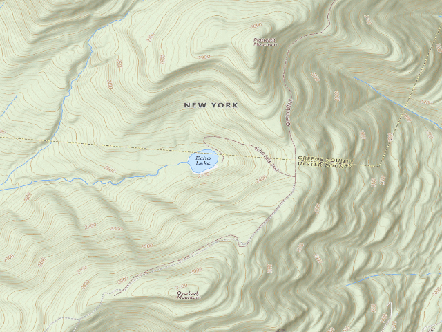 USGS topographic map of Echo Lake -- Campsite 2 (Indian Head Wilderness)