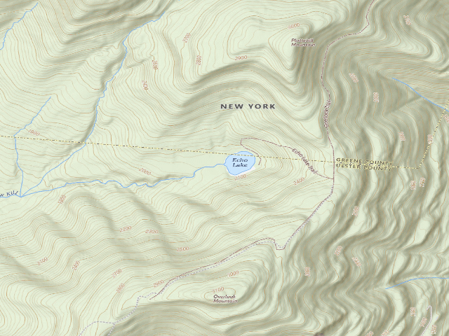 USGS topographic map of Echo Lake -- Campsite 4 (Indian Head Wilderness)