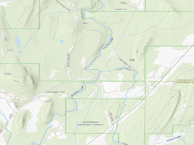USGS topographic map of Edna Creek