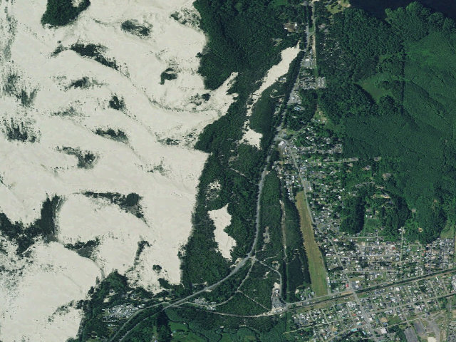 Aerial image of Eel Creek Campground