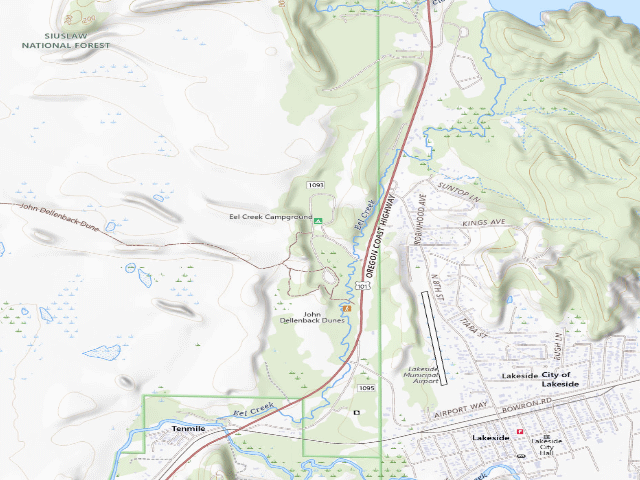 USGS topographic map of Eel Creek Campground
