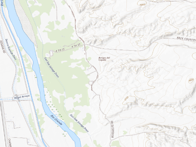 USGS topographic map of El Camino Real De Tierra Adentro National Historic Trail