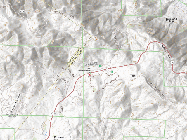 USGS topographic map of El Cariso Campground