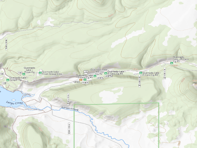 USGS topographic map of El Caso I-III Campground