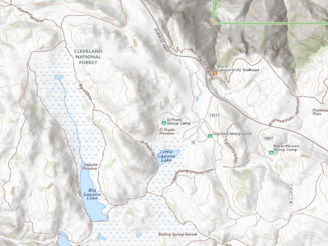 USGS topographic map of El Prado Group Camp