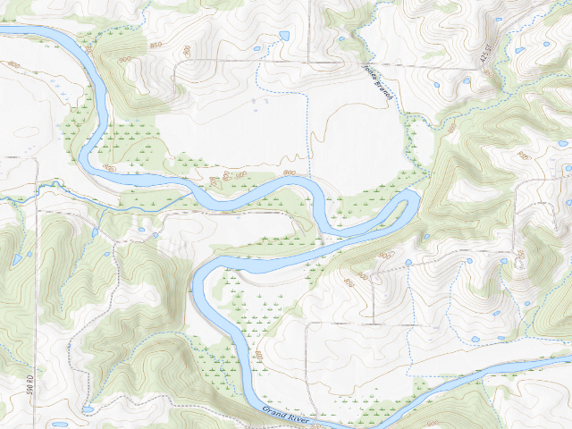 USGS topographic map of Elam Bend Conservation Area