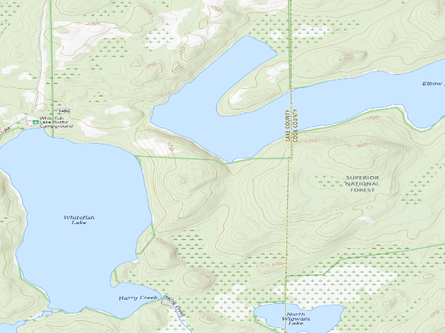 USGS topographic map of Elbow Lake Site 1