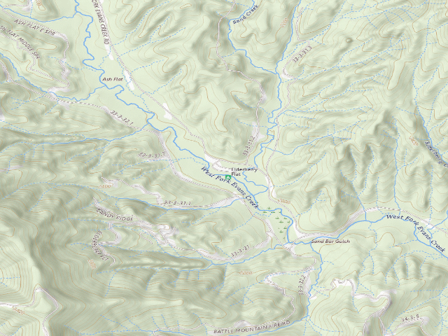 USGS topographic map of Elderberry Flat Campground
