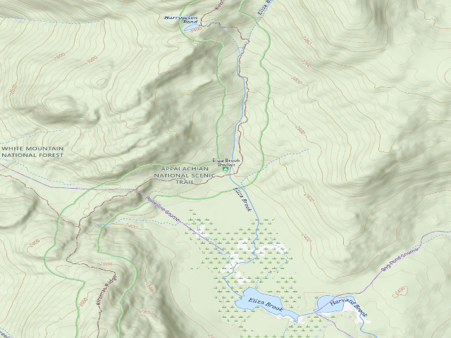 USGS topographic map of Eliza Brook Shelter