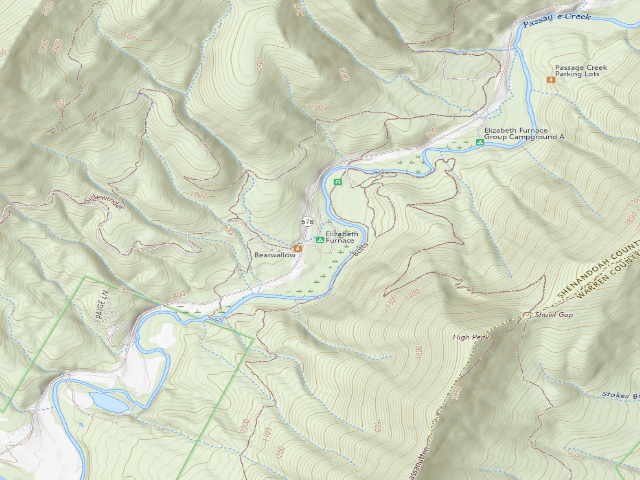 USGS topographic map of Elizabeth Furnace
