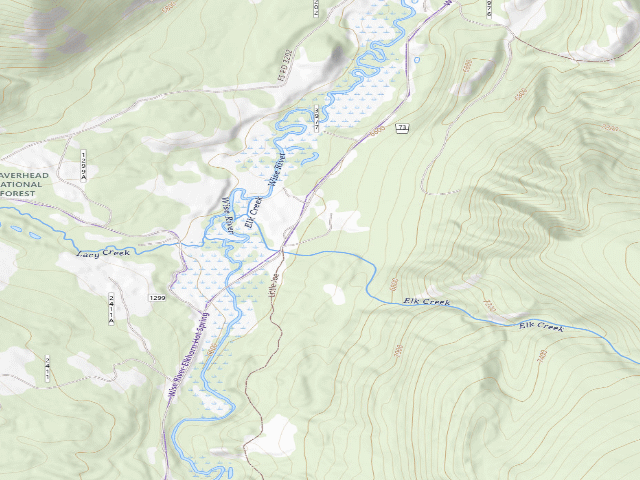 USGS topographic map of Elk Creek Dispersed