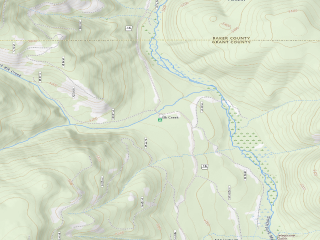 USGS topographic map of Elk Creek