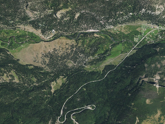 Aerial image of Elk Creek Overflow Campground
