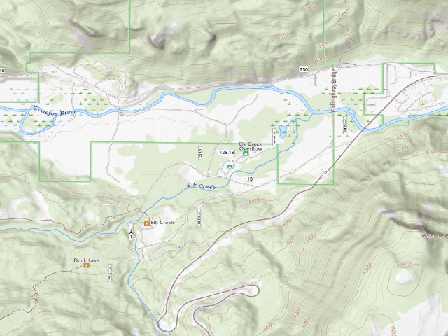 USGS topographic map of Elk Creek Overflow Campground