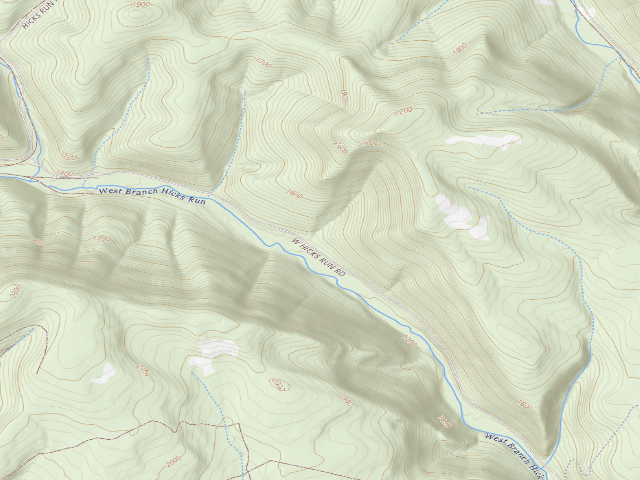 USGS topographic map of Elk State Forest roadside campsite 016 Old Landing (West Hicks)