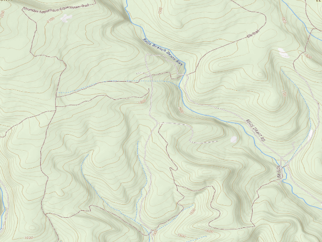 USGS topographic map of Elk State Forest roadside campsite 030 Dark Hollow (Dark Hollow Equestrian)