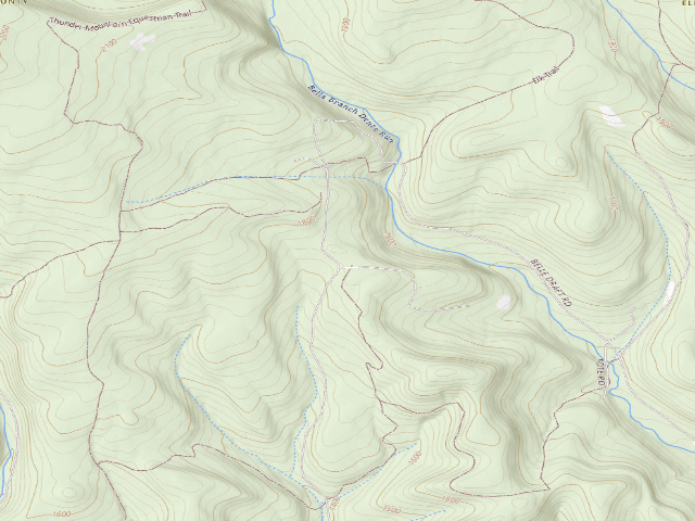 USGS topographic map of Elk State Forest roadside campsite 031 Dark Hollow (Dark Hollow Equestrian)