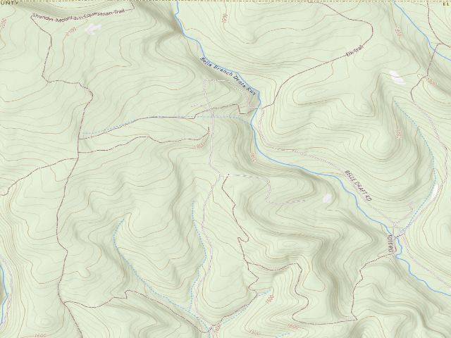 USGS topographic map of Elk State Forest roadside campsite 032 Dark Hollow (Dark Hollow Equestrian)