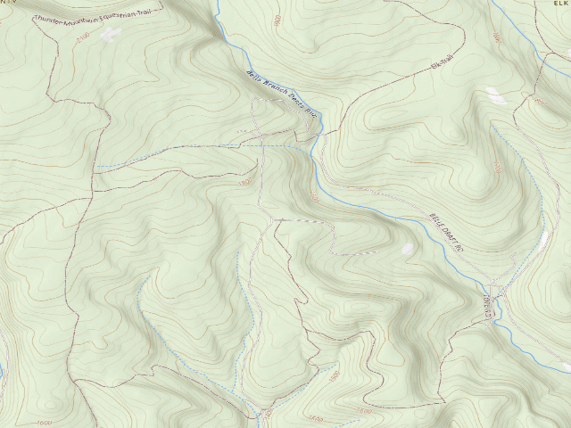 USGS topographic map of Elk State Forest roadside campsite 037 Dark Hollow (Dark Hollow Equestrian)