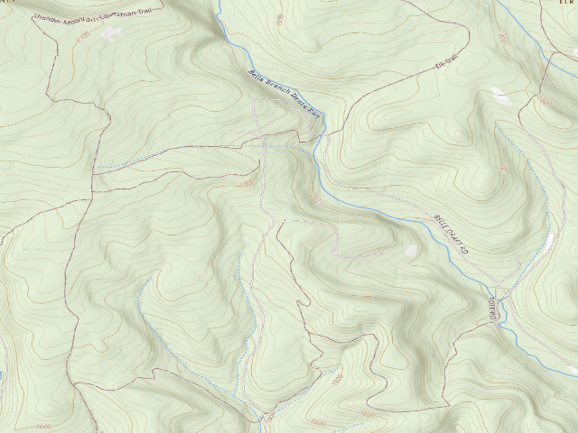 USGS topographic map of Elk State Forest roadside campsite 038 Dark Hollow (Dark Hollow Equestrian)
