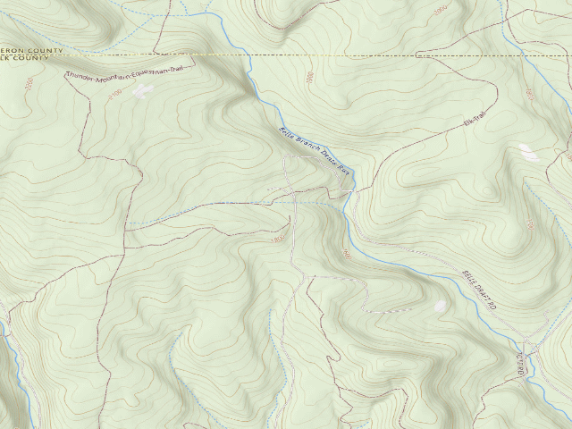 USGS topographic map of Elk State Forest roadside campsite 042 Gaswell (Gaswell Equestrian)