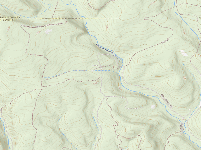USGS topographic map of Elk State Forest roadside campsite 044 Gaswell (Gaswell Equestrian)