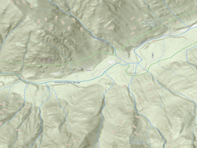 USGS topographic map of Elkhorn Dispersed Campground