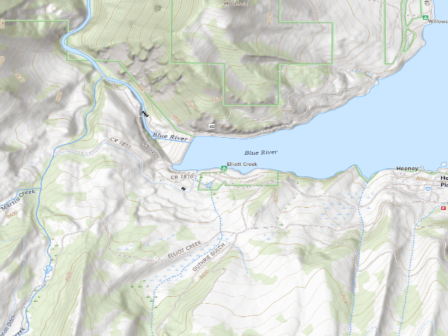USGS topographic map of Elliott Creek