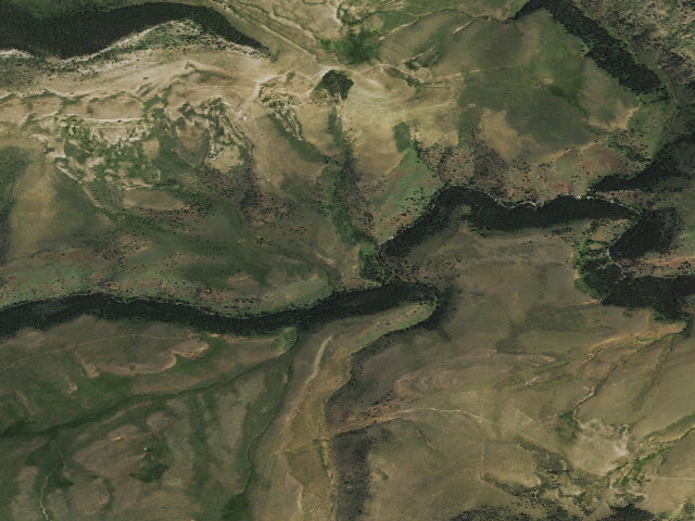 Aerial image of Ellis WHMA — Middle Fork Powder River Camping Location