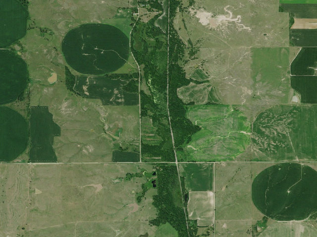 Aerial image of Elm Creek WMA