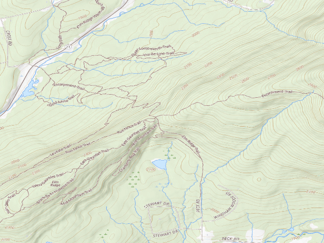 USGS topographic map of Elm Ridge Primitive Tent Site 1 [DEC #16143] (Windham Blackhead Range Wilderness)