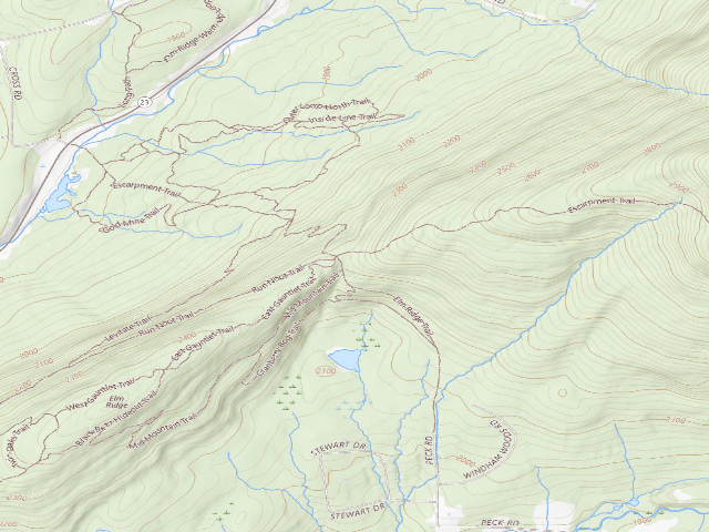 USGS topographic map of Elm Ridge Primitive Tent Site 2 [DEC #16144] (Windham Blackhead Range Wilderness)