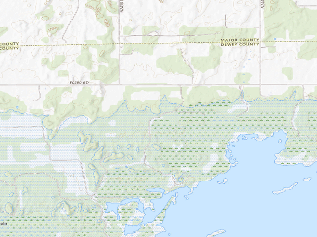 USGS topographic map of Elm Tree Camp (Canton WMA)
