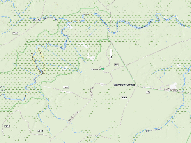 USGS topographic map of Elmwood Campground