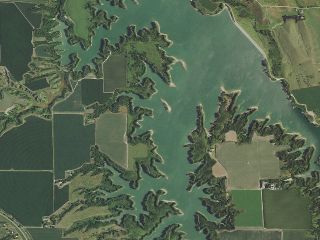 Aerial image of Elwood Reservoir WMA