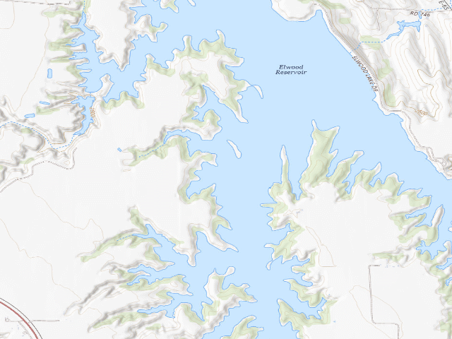 USGS topographic map of Elwood Reservoir WMA