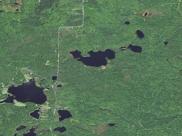 Aerial image of Emily Lake State Forest Campground