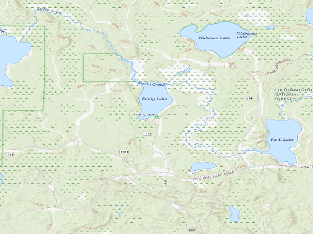 USGS topographic map of Emily Lake