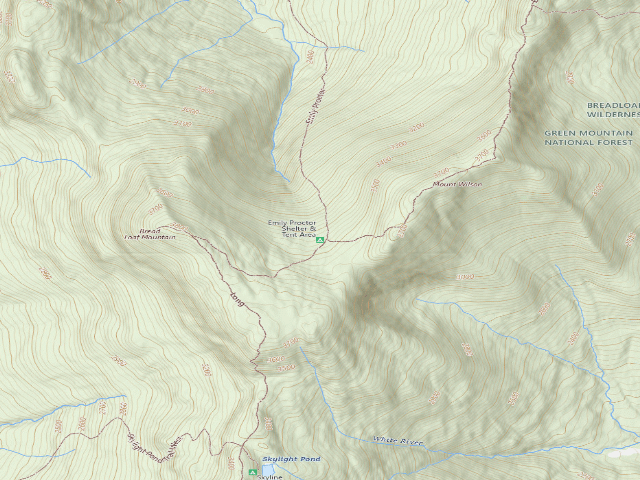 USGS topographic map of Emily Proctor Shelter & Tent Area