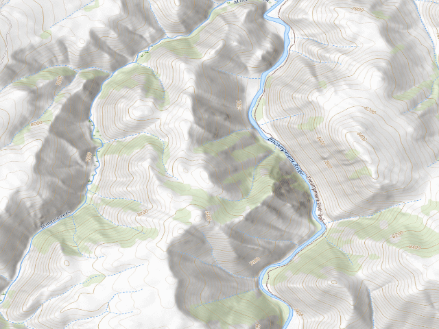 USGS topographic map of Encampment River Canyon