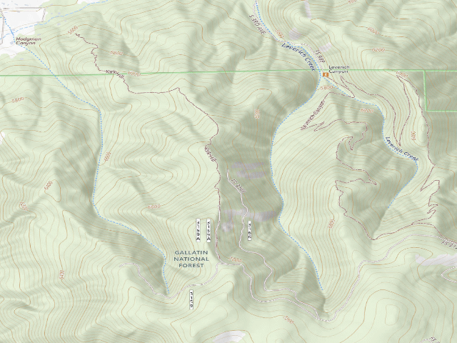 USGS topographic map of End Road West Above Hodgeman