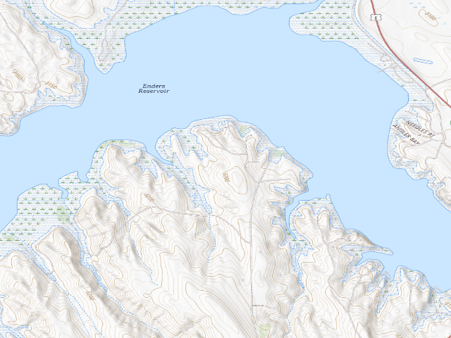 USGS topographic map of Enders Reservoir SRA