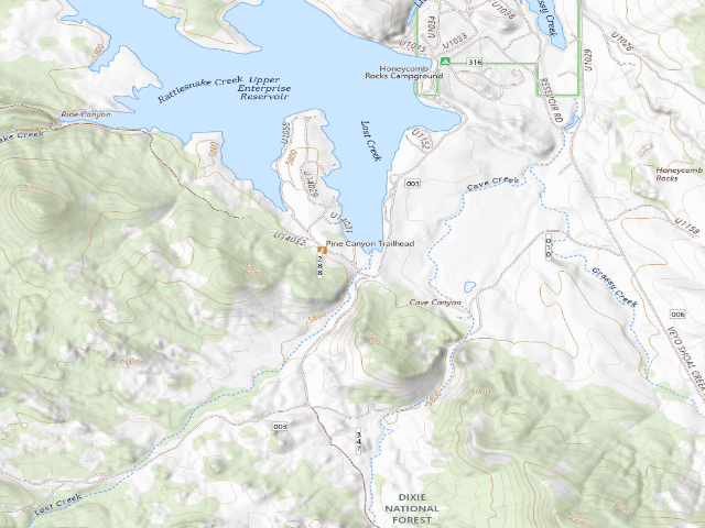 USGS topographic map of Enterprise Designated Dispersed Camp Area